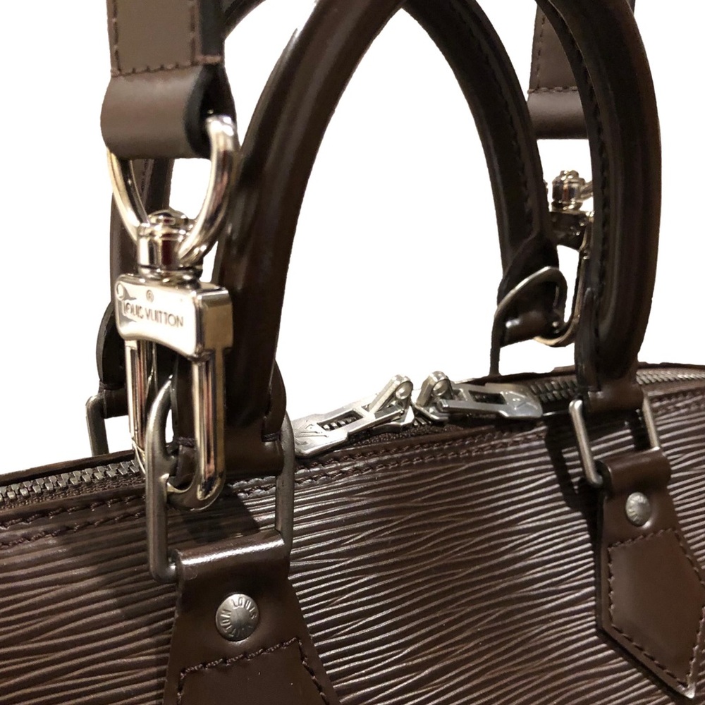 LOUIS VUITTON Mocha Dark Brown Epi Alma with Shoulder Strap Palladium Hardware - Picture 12 of 17
